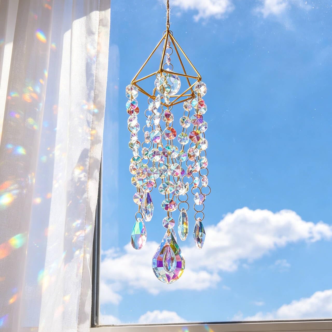 Amazon.co.jp: HDCRYSTALGIFTS クリスタルサンキャッチャー 窓吊り下げ